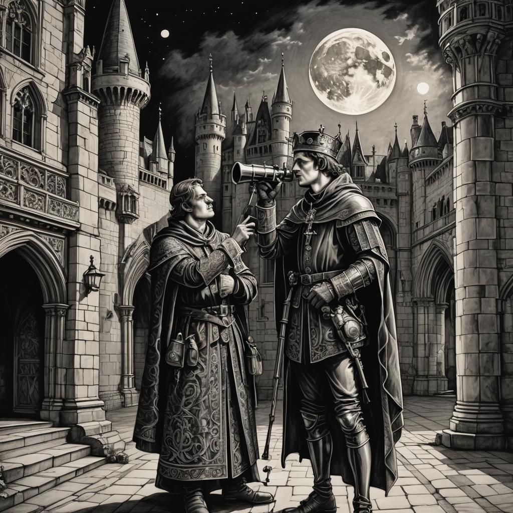 King Christine looking into Stars - Created via NightCafe